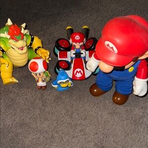 Mario Kart Toy Set with Red and Blue Figures